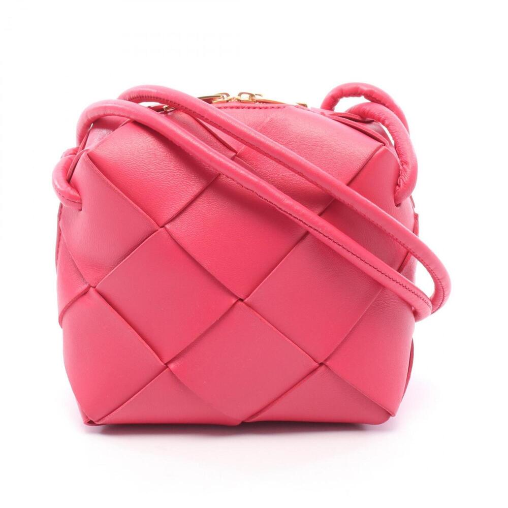 Bottega Veneta Mini Cassette Camera Bag Shoulder Handbag Leather Women's Pink